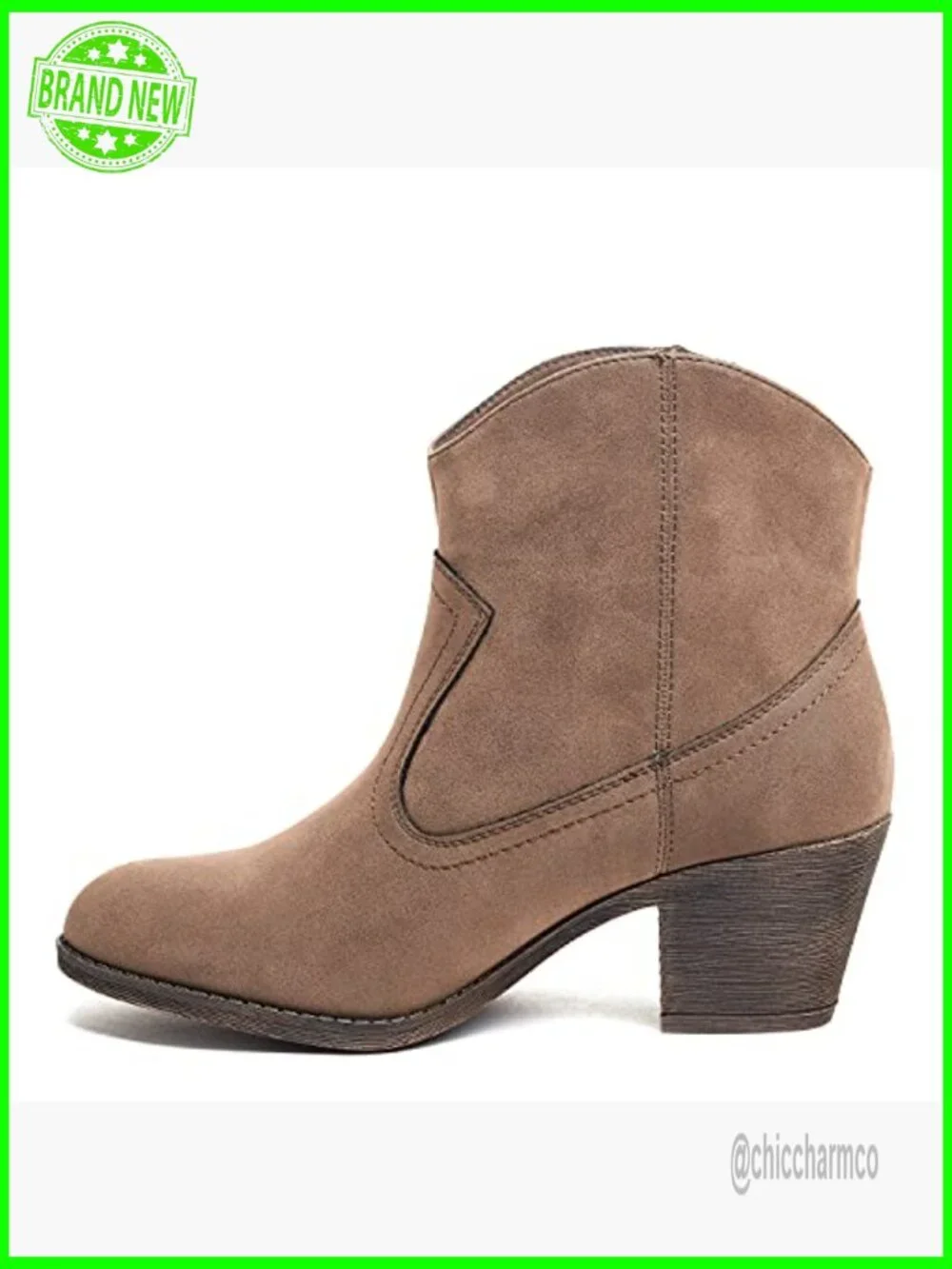 Ankle Booties with Stacked Heel and Cushioned Footbed - Picture 7 of 7